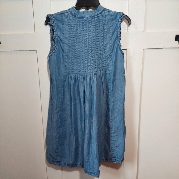 Current Air LA Chambray Denim Dress Small Boho Ruffle Tie Front Lightweight - Picture 6 of 6